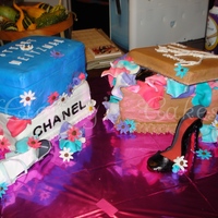 3 Shoeboxes Shoe and shoebox cake for an 18th birthday. Shoe boxes are Chanel, Stuart Weitzman, and Christian Louboutin. Everthing is edible, shoes (my...