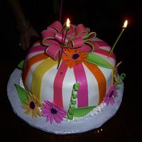 Daisy Birthday Cake I made this for one of my best friend for her birthday and gerber daisies are her favorite flower. This is a white almond cake with cream...