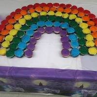 Rainbow Mini Cupcakes Chocolate and vanilla mini cupcakes with vanilla frosting and sparkle sugars. Made for the Rainbow Girls.