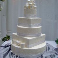 5 Tier Fondant Bows And Rhinestones This cake was the hit of the show the brides loved the rhinestones.