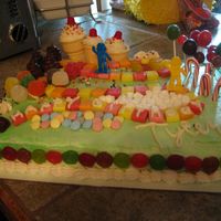 Candy Land I found this idea in a magazine. My son loves candy so what better then a cake filled with candy. I would used at least a 1/2 sheet cake if...