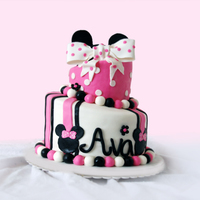 Minnie Mouse Birthday Birthday cake for a little girl who loves Minnie Mouse! This was actually my first ever topsy turvy.