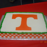 Ut Groom's Cake butter cream with lots (and lots) of fondant squares