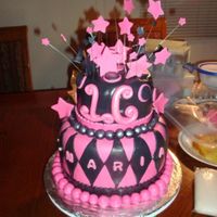 Sweet 16 Birthday Cake This was my 1st two tiered fondant birthday cake. Bottom tiered is chocolate cake with chocolate filling. Top tier is yellow cake with...