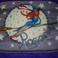 Sexy Witch!!! Hand painted on extended fondant All edible!!