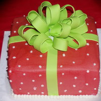 Mom's Birthday Cake Buttercream with satin ice fondant bow