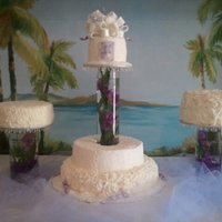 First Wedding Cake My first wedding cake, a gift for my brother, and first time doing cornelli lace and the rosettes. Top tier is a cake dummy, there was...