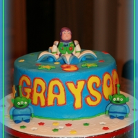 Buzz Lightyear 10in round with fondant characters. It was my first time making characters. It's harder than i thought! The cake is based on a picture...