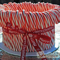 Chocolate Peppermint Candy Cane Cake With Whipped White Chocolate Ganache I have seen a few cakes like this and wanted to give it a try. I like the way it turned out :)