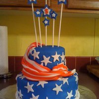 4Th Of July This is the 4th of July cake I made to bring to my parents house for the celebration of our nation's birthday. WASC cake covered in...