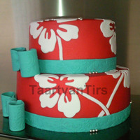 Hawaian Flower Made this cake with our new cutters!!