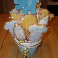 Baby Boy Cookie Bouquet This is my first Baby Cookie Bouquet. It was so much fun to make, can't wait to do more! NFSC with Antonio's.