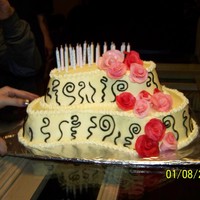 Our Dauther's 20 Bday butter cream with starbusrt roses