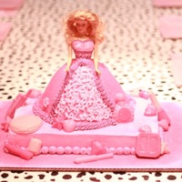 Pink Princess the little girl wanted a pink makeup barbie cake! :) she wanted it all pink, so i had to come up with a several shades of pink.love the way...