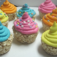 Rice Crispy Treat Cupcakes I got this idea from the new fruity pebbles cereal! The cereal happens to be cupcake flavored. So i decided to make regular rice crispy...