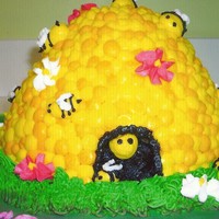 Honeybee Hive This cake was for a girl at work named Honey. I though the honey bee hive would be a good match then! I used the dress pan for the hive. I...