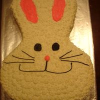 Bunny Face Cake hand carved bunny. Stars using the 3 star tip. BCF.