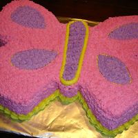 Carved Butterfly Cake My friend's daughter's 2nd birthday. We added antennas on site so she could choose the color.
