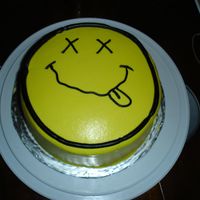 Nirvana Cake The colors are backwards to the actual design but my friend decided they didnt wanna eat that much black for her son's bday cake. He...