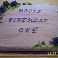 2008_183.jpg This cake was for a surprise birthday party for a friend. The theme was purple, her favorite color. Everthing was done in purple including...