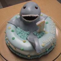 Shark In Wading Pool This was for my youngest first birthday. It was my first experience with fondant. The main struggle was trying to get rid of the seams...