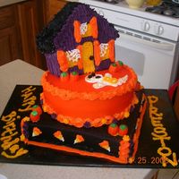 Halloween Birthday Cake 3-layer buttercream cake with halloween theme