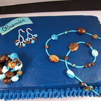 Premiere Jewelry This cake was done for a group of ladies who were having a Premier Jewelry party. The jewelry is made out of fondant and gumpaste.