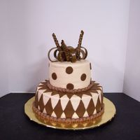 100_1364.jpg Chocolate cake with buttercream and fondant accents