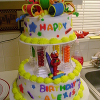 Elmo Buttercream with fondant bow and cutouts