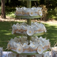 White Gerbers I made this for my brothers wedding. I find cup cakes very boring but at least they did not give me the grief of the wedding cake!!!!!!!!!...