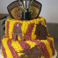 Harry Fighting Voldemort Harry fighting Voldemort with a Dementor. All done in chocolate on buttercream frosting with a funfetti cake.