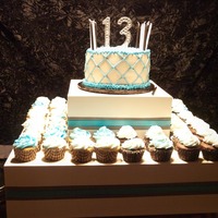 13Th Birthday This is my daughter's 13th Birthday cake/cupcakes for her party.