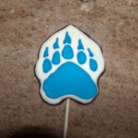 Bear Claw Cookie Dark chocolate rolled sugar cookie with Tara's sugar cookie icing. The only extra cookie I had to get a picture of since the bouquets...