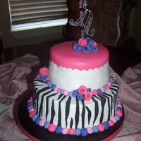 Amanda's Birthday Cake My daughter's birthday cake. Inspired by eneq's zebra cake. All buttercream with rolled buttercream and fondant accents. Rebecca...