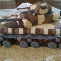 Austin's Birthday Army tank made for my son's 13th birthday. WASC covered with rolled buttercream and modeling chocolate accents. My first 3D cake. It...