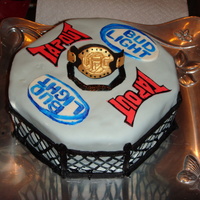 Ufc Cake Fondant decorated cake. Design inspired by the UFC cake from FLICKr user mbeaty77