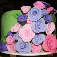 Close Up Of Fondant Roses Again, this was my first attempt at fondant roses. Learned a lot from this experience and will hopefully get better!