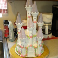 Princess Castle Cake Romantic castle cake set, minus a couple pieces! I modified the set a little because we made a smaller cake. Fondant on the turrets,...
