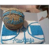 Basketball Cake I used the 3D ball cake pan from Wilton!