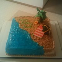 Jamaican Beach all the figuers are gumpaste/fondant. mocha chocolate cake with buttercrem icing.