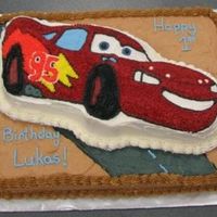 Cars Cake 11x15 cake pan, Lightning McQueen cake pan, BC frosting