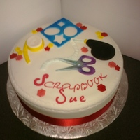 Scrapbook Anniversary This is one of three cakes for a 40th anniversary celebration. White chocolate cake, all decorations made of fondant.