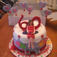 Valentine Birthday Birthday cake with a Valentine theme