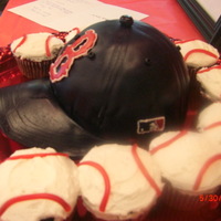 Baseball Hat With Ball Cupcakes 