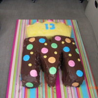 Teen's Birthday Cake This cake was thrown together hince chocolate icing on the letter M. She was happy with it though.