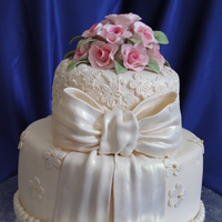 Wedding Cake Fondant and gumpaste flowers.