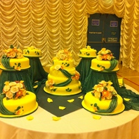 My Very First Wedding Cake This is a cake decorated for my childhood friend who lives in England. She had someone else do the baking and covering in fondant since she...