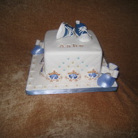 Baby Boy Converse Shower Cake Cake is coconut with alternating layers of lemon filling and coconut cream filling. Both shoes made using CC templates. Converse shoes made...