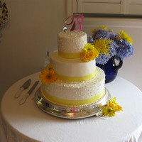 Daisy And Roses Wedding Cake Sour Cream pound cake with buttercream icing