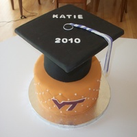 Graduation Cake high school graduation cake, she is heading to Virginia tech in the fall and wanted the top to be her graduation cap and the bottom to be...